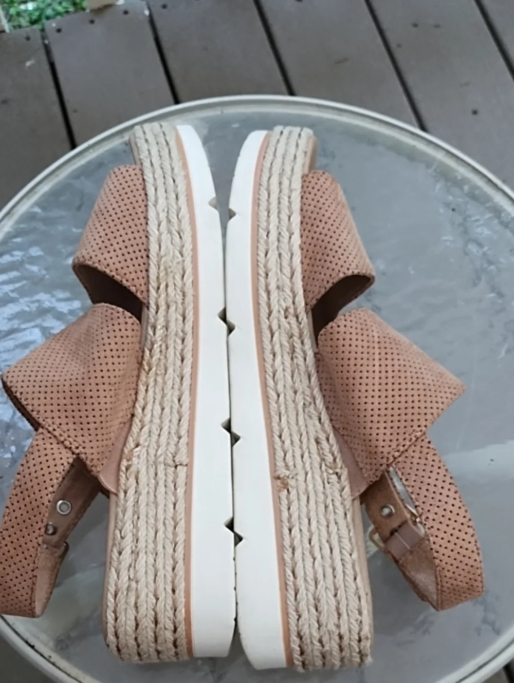 Dr Scholls Perforated Slingback Espadrille Sandals — Tan